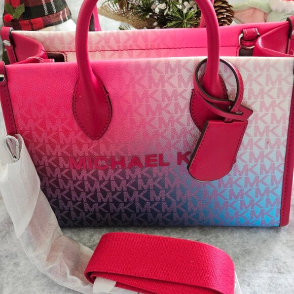 Michael Kors Red and Blue Ombre Satchel - Picture 1 of 4